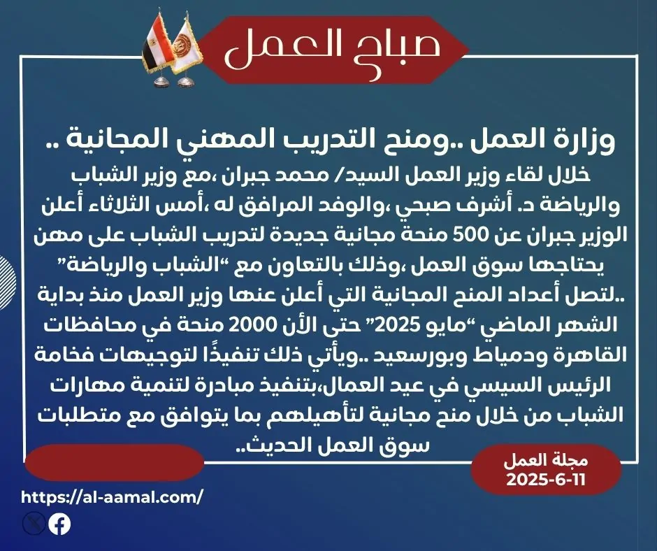 وزارة العمل تعلن عن وظائف جديدة اعرف الشروط والمزايا 4 مجلة العمل
