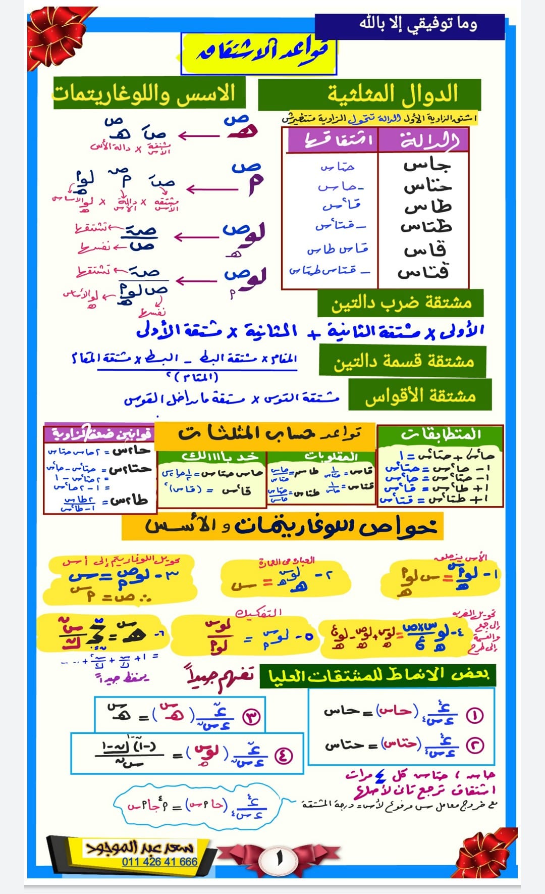 مراجعة تفاضل وتكامل 3ث pdf