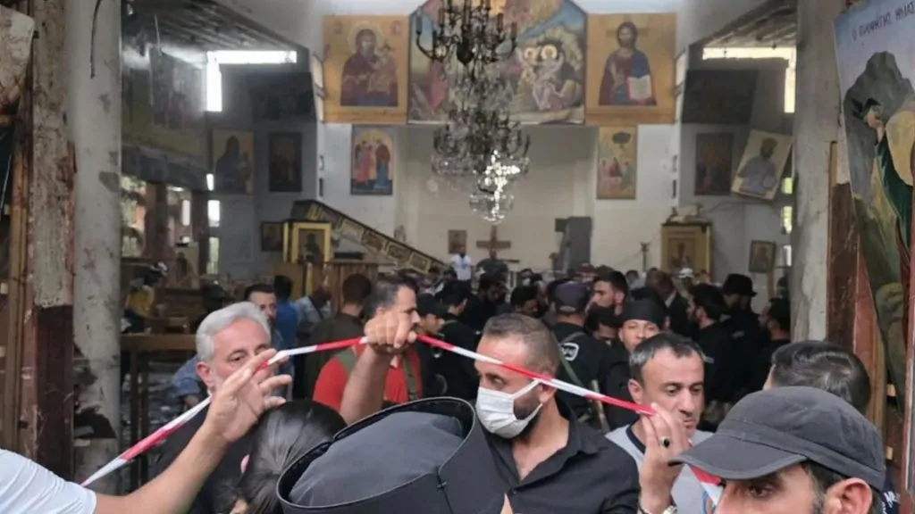 صرخة وطن موجوع تعليق حقوقي سوري على كلمة البطريرك يوحنا العاشر خلال جنازة شهداء كنيسة مار إلياس 2 استهداف كنيسة مار إلياس