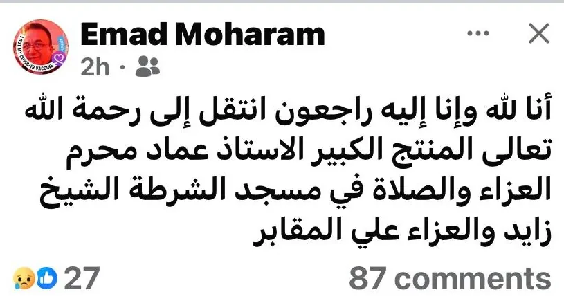 وفاة الفنان عماد محرم مرعب أطفال التسعينيات قصة مرضه بجلطة دماغية مرتين 2 وفاة الفنان عماد محرم