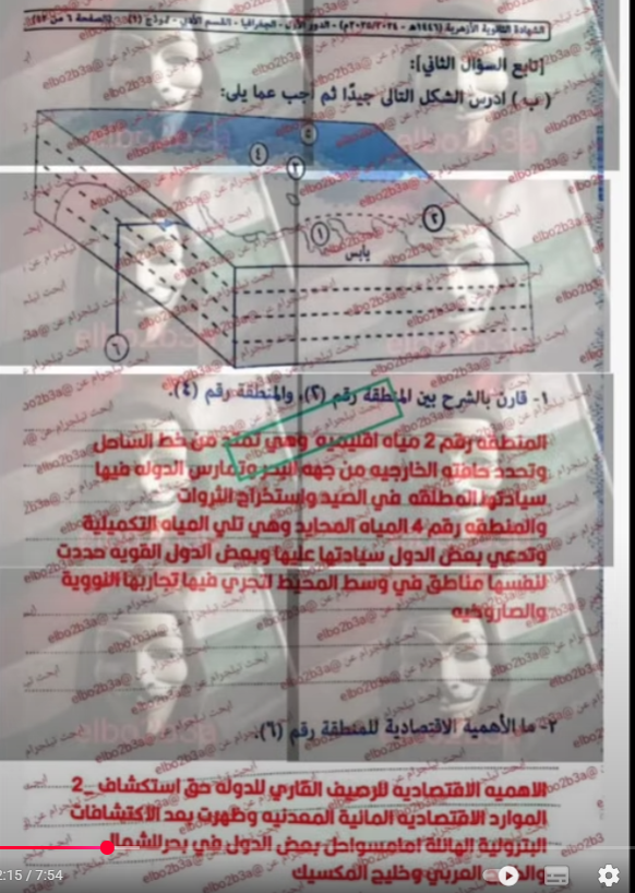 إجابة امتحان الجغرافيا للثانوية الأزهرية 2025 أدبي
