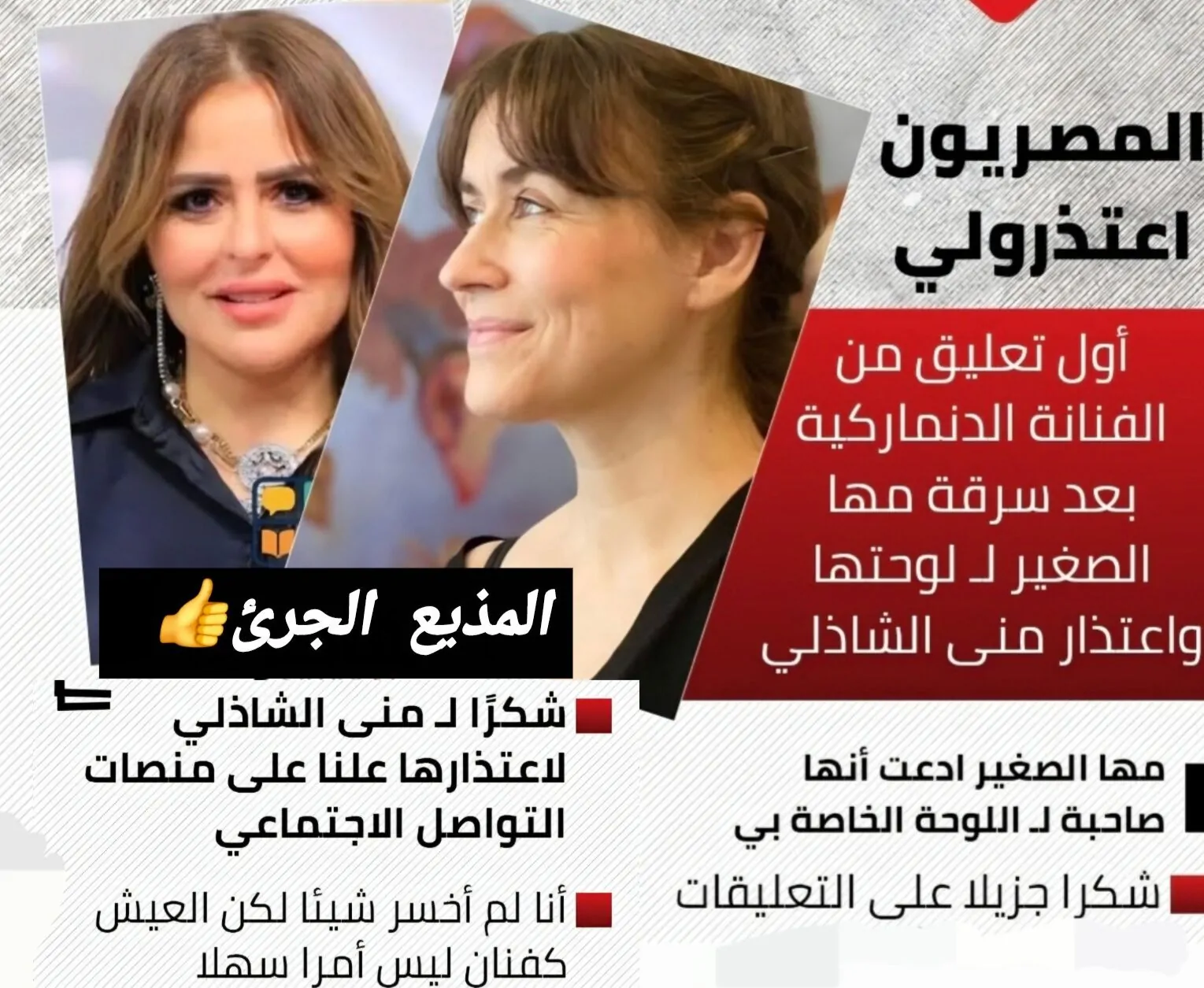 رد فعل الفنانة الدنماركية عقب تعليق منى الشاذلي على سرقة لوحتها من مها الصغير المصريين اعتذرولي 2 الفنانة الدنماركية عن واقعة سرقة مها الصغير لوحة ليزا لاشينلسين
