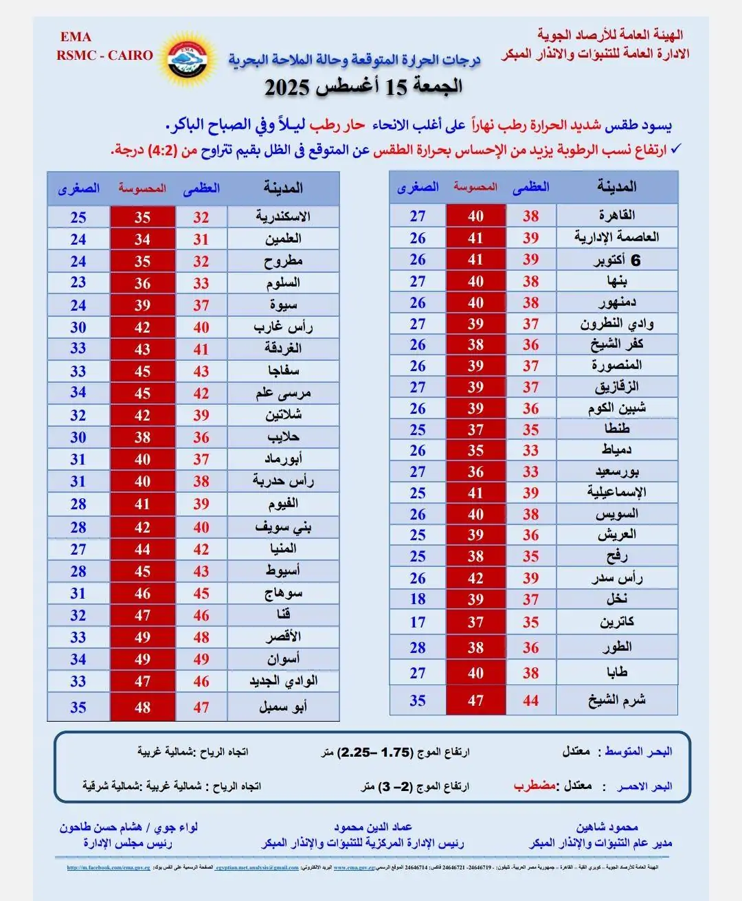 بيان الأرصاد الجوية