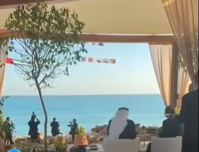 شاهد الرئيس السيسي والشيخ محمد بن زايد على شاطئ البحر في العلمين يتناولان الإفطار 2 الرئيس السيسي والشيخ محمد بن زايد