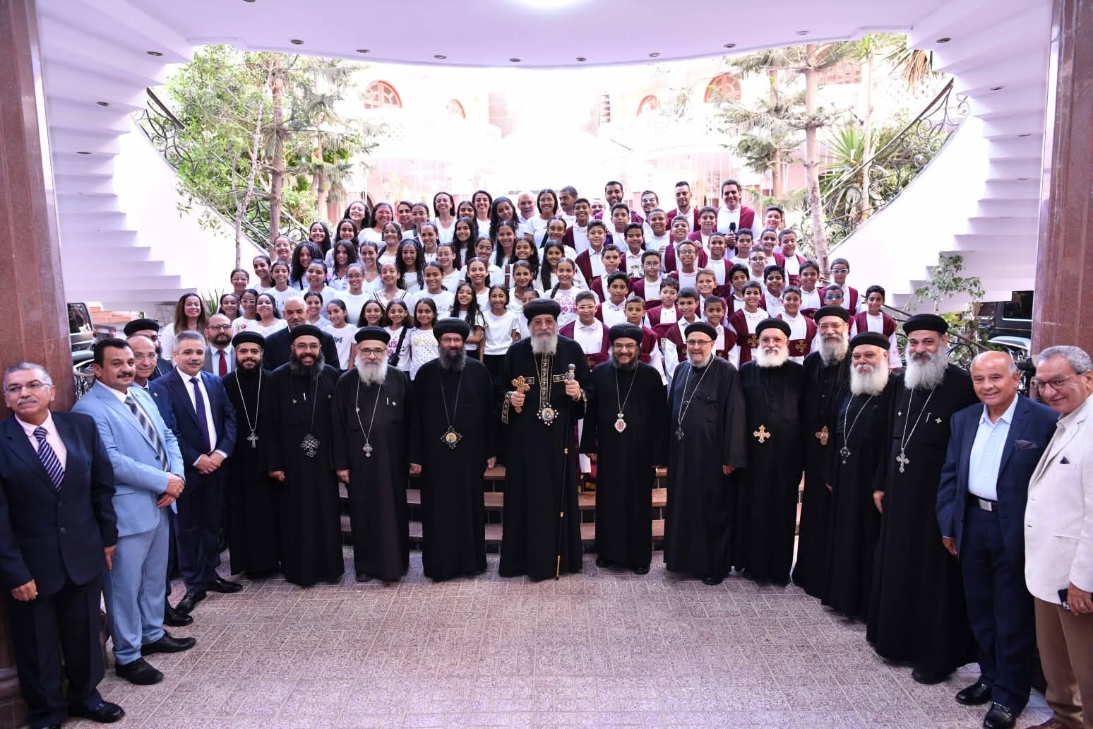 البابا تواضروس الثاني من كنيسة السيدة العذراء والشهيد مارجرجس بغبريال بالإسكندرية