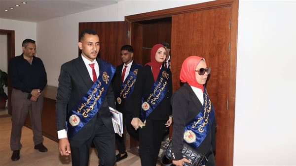 طلاب جامعة سوهاج فى زيارة تفقدية للمركز الاعلامي بإدارة الشئون المعنوية