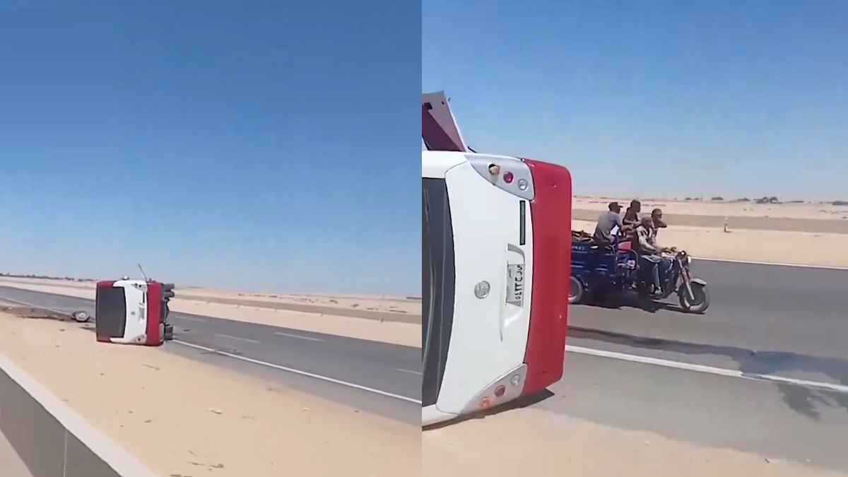 “جاءنا البيان التالي” يتكرر.. السطو على حافلة منكوبة في مصر (فيديو)