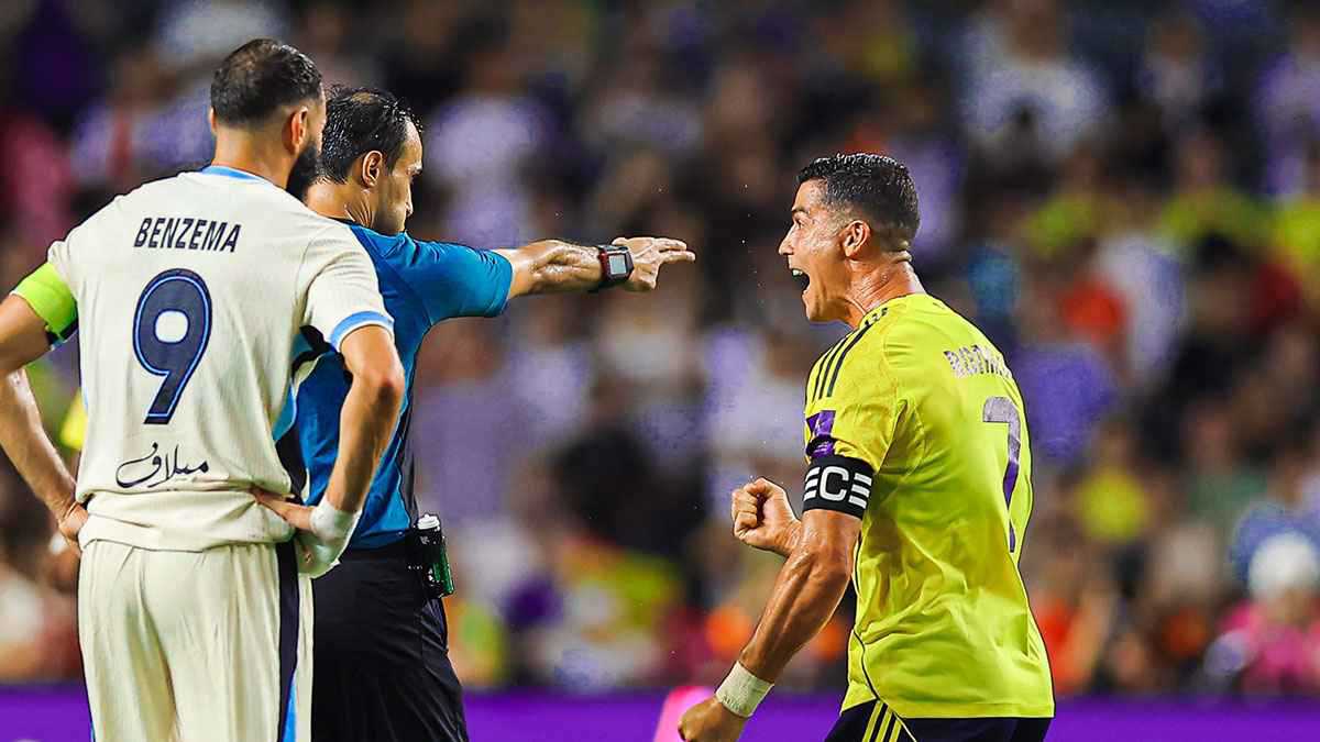 يريد الرد على تغريدة “ظل رونالدو”.. بنزيما يتوعد النصر السعودي (فيديو)