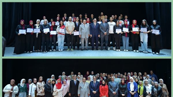 رئيس جامعة القاهرة يشهد احتفالية تكريم الطلاب المتميزين فى الأنشطة الجامعية