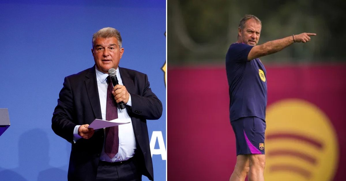 لابورتا رئيس برشلونة يدافع عن المدرب هانزي فليك ويلوم الحكم