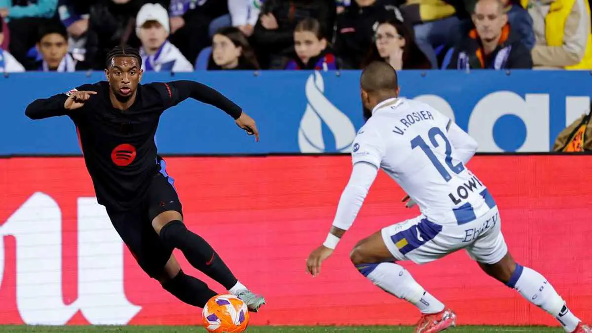 بالدي في مباراة برشلونة وليغانيس