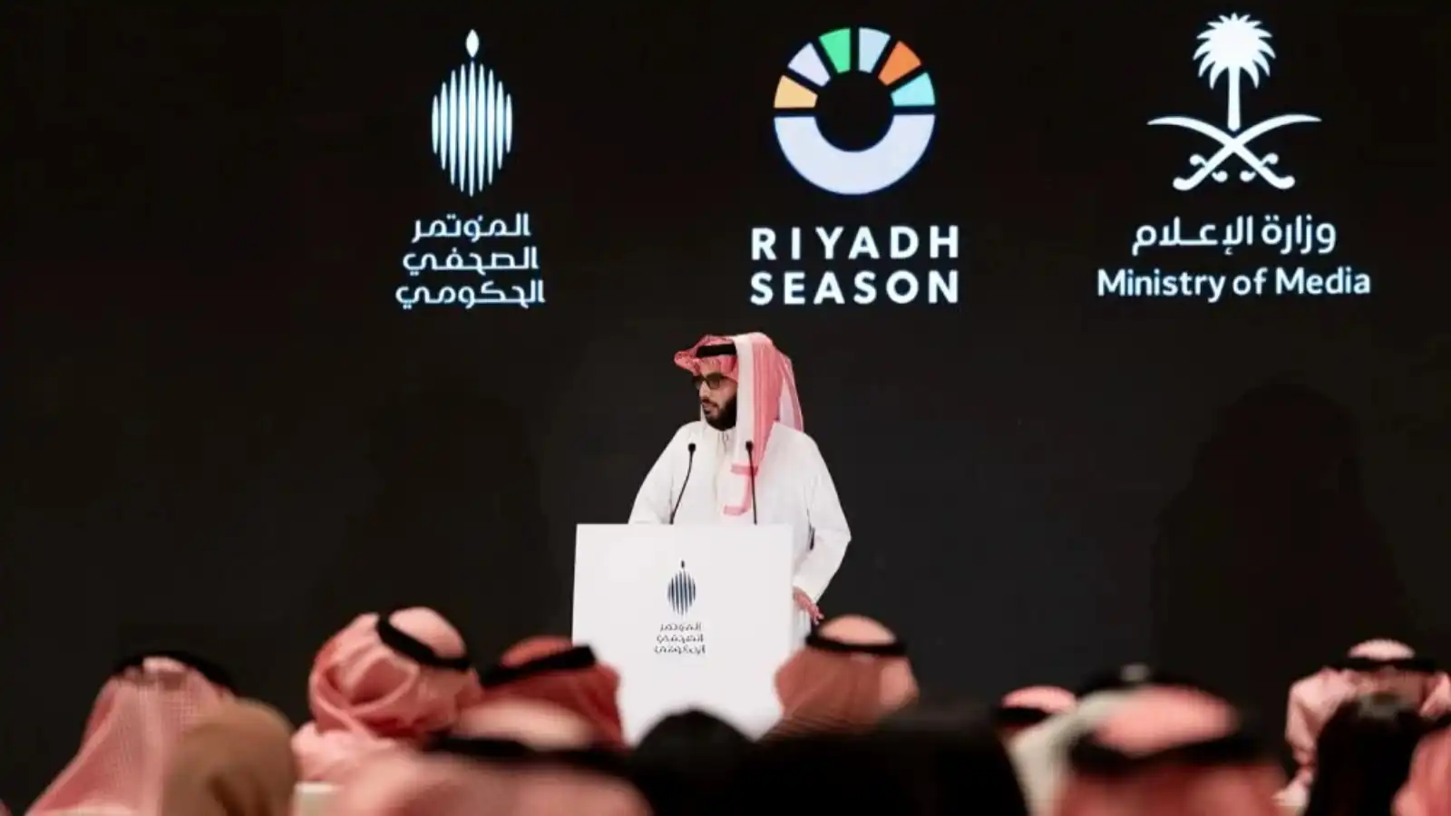تركي آل الشيخ خلال المؤتمر الصحفي