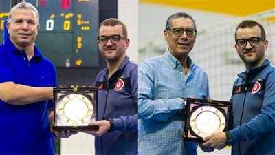 ياسر قمر وحسن عابد يكرمان فريق السويحلي الليبي للكرة الطائرة