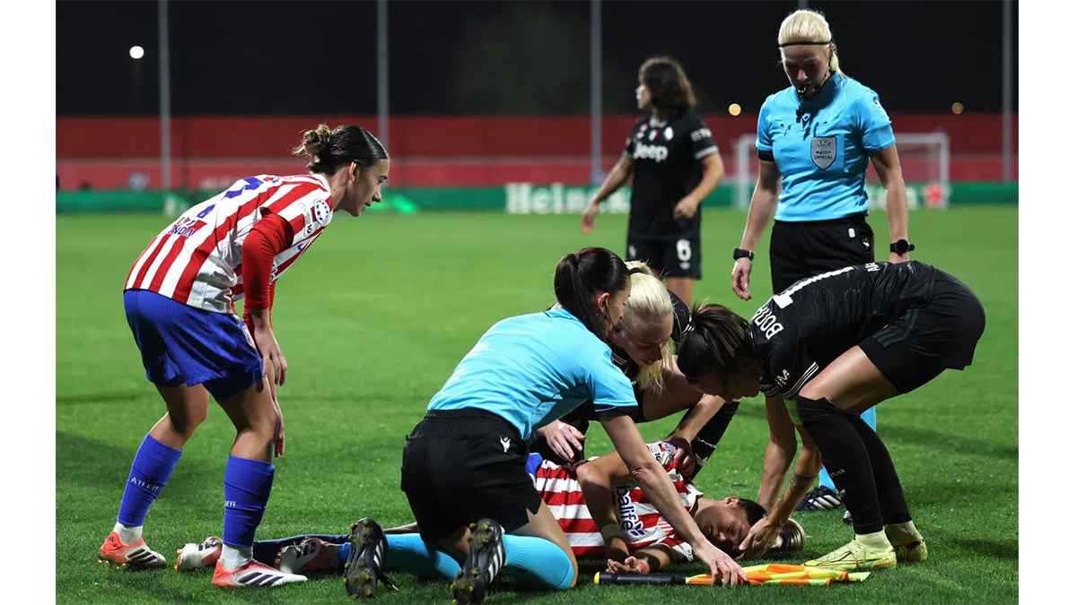 إصابة مروعة لنجمة أتلتيكو مدريد أمام يوفنتوس في دوري أبطال أوروبا للسيدات (صور)