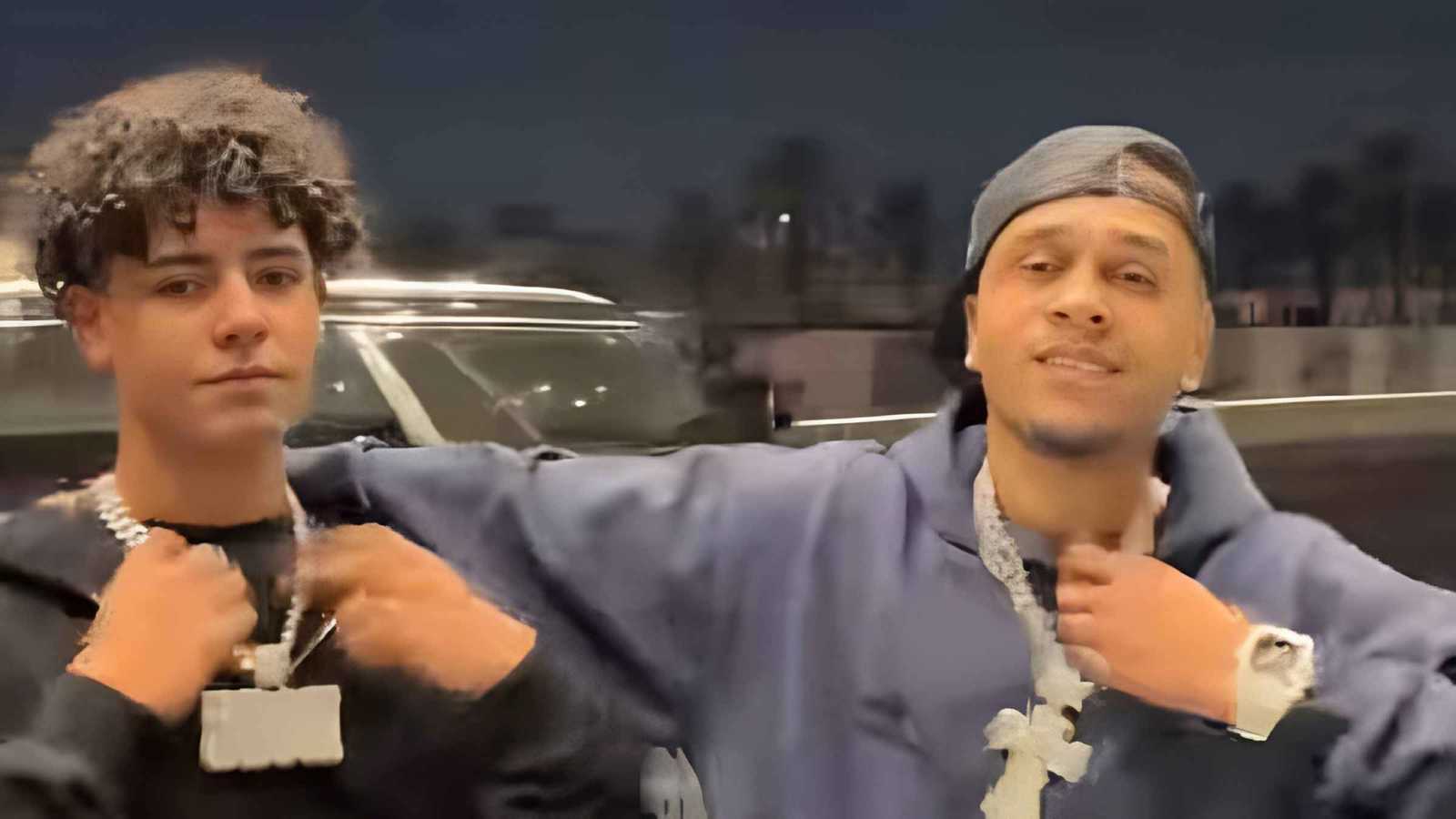 سلسلة مرصعة بالماس.. فيديو مثير لكريستيانو جونيور مع مطرب راب (شاهد)