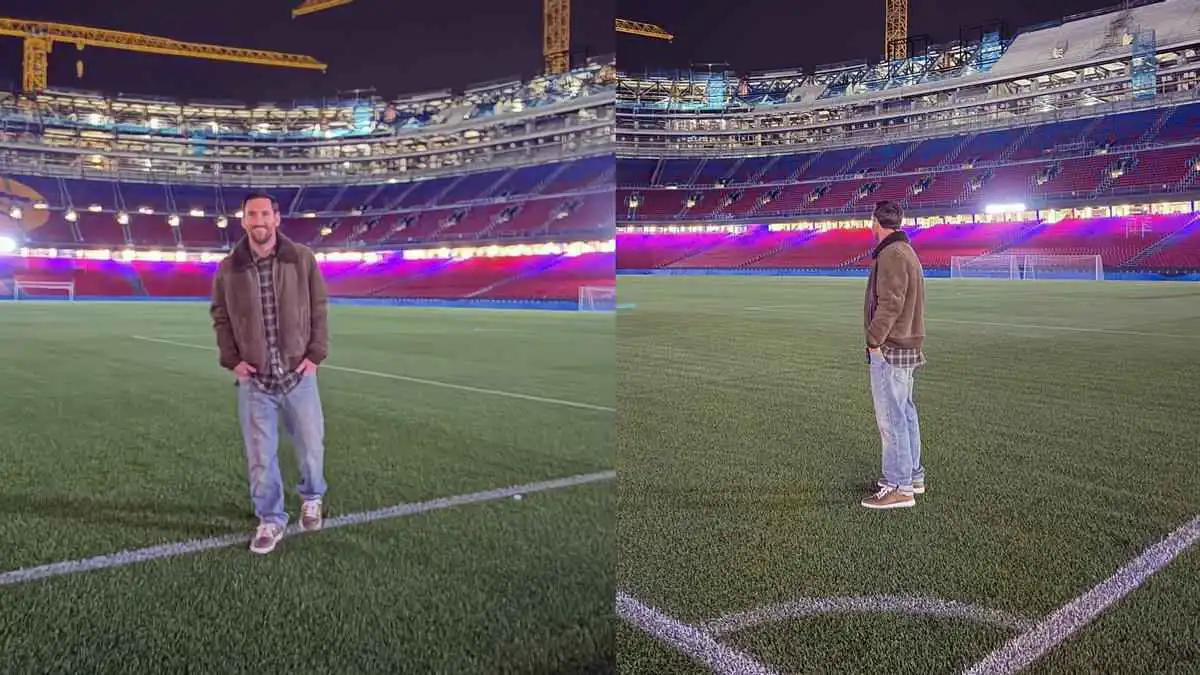 من زيارة ميسي إلى ملعب كامب نو