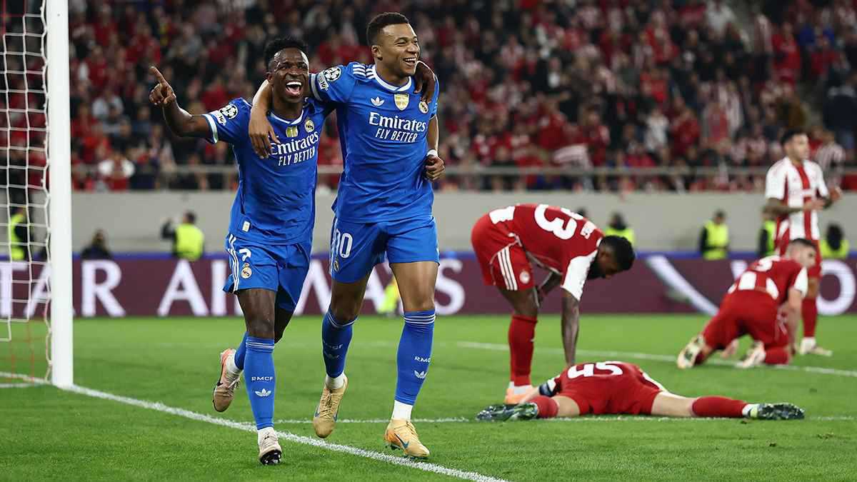 مبابي يقود ريال مدريد لتحقيق فوز درامي على أولمبياكوس بدوري أبطال أوروبا
