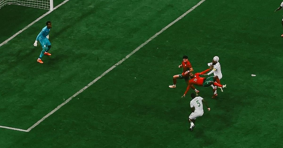علامة مسجلة.. الكعبي يسجل هدفاً مذهلاً للمغرب في أمم إفريقيا