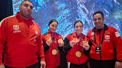 ميرنا وحبيبة تحصدان 15 ميدالية لمصر في رفع الأثقال بقطر