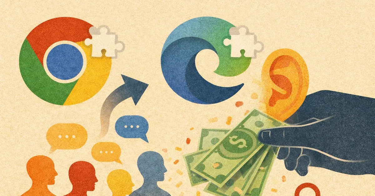 تقرير: إضافات متصفحات تبيع محادثات مستخدمين للذكاء الاصطناعي