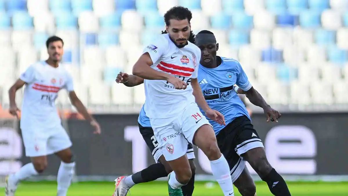 أحمد حمدي في مباراة الزمالك ضد غزل المحلة في الدوري المصري