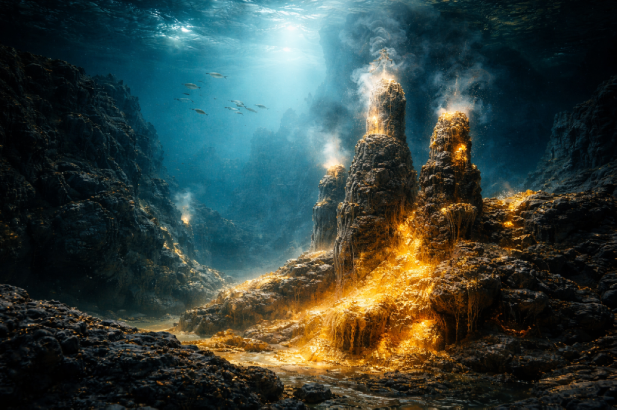 علماء يكتشفون مصانع ذهب طبيعية تحت قاع المحيط