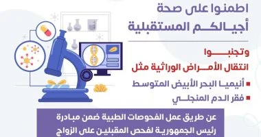 وزارة الصحة توجه دعوة عاجلة للمقبلين على الزواج بشأن فحوصات الأمراض الوراثية والأنيميا