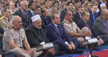 الرئيس السيسي يؤدى صلاة عيد الأضحى بمسجد الرحمن الرحيم