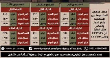 ​السكة الحديد تشغل قطارا إضافيا لأسوان الليلة وتدفع بعربات مكيفة لدعم رحلات العيد