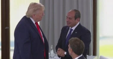 الرئيس السيسى يلتقى نظيره الأمريكى على هامش قمة السبع بفرنسا