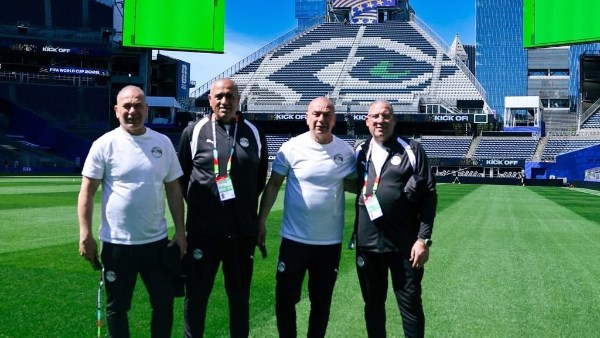 منتخب مصر يتفقد أرضية ملعب لومن فيلد قبل مواجهة بلجيكا في كأس العالم