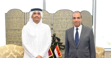وزير الخارجية يستقبل نظيره القطرى لبحث العلاقات الثنائية والتطورات الإقليمية